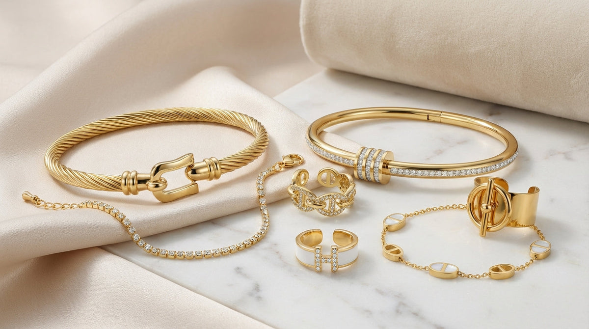 Best-sellers Slaviana — bracelets et bagues plaqué or